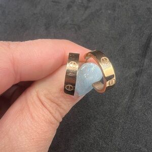 Copy Love Stainless Steel Mini Hoops - pink tone